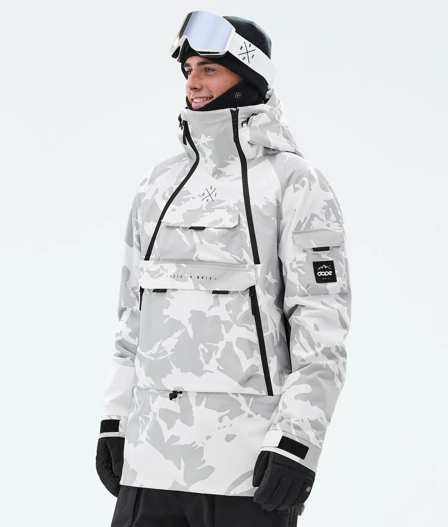 Akin snowboard jacket men's gray camo