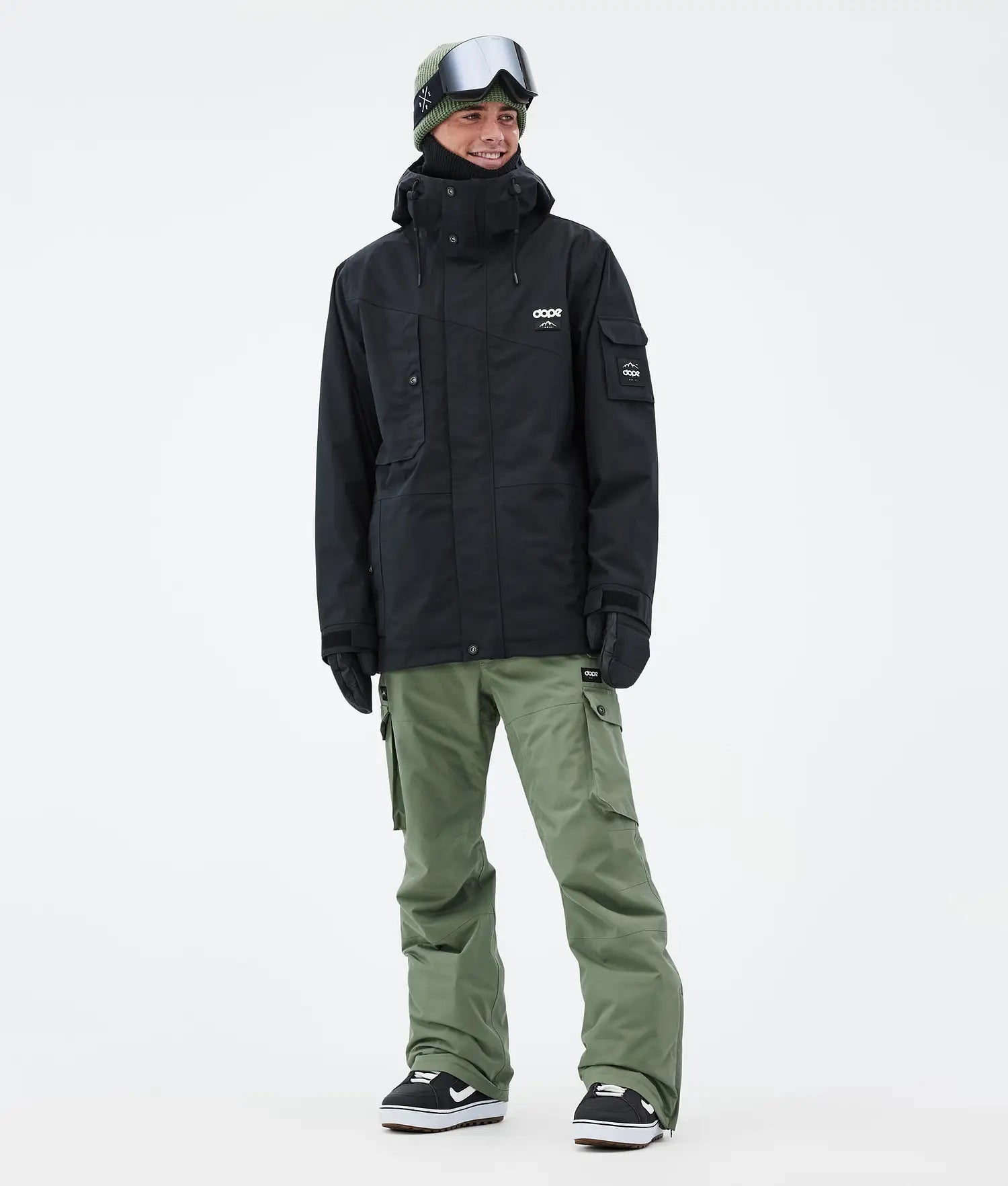 Iconic snowboard pants men Moss Green