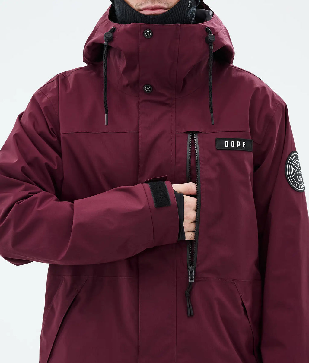Blizzard Full Zip Snowboard Jacket Men Burgundy